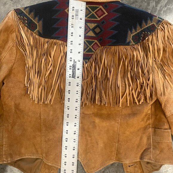 Pioneer Wear Vintage Leather Western Jacket With Fringe - Picture 11 of 11